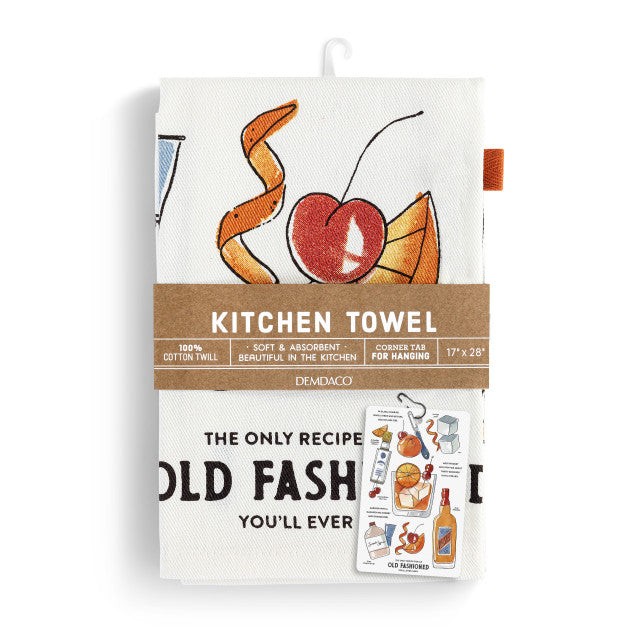 Old Fashioned Bar Towel & Stir Stick Set