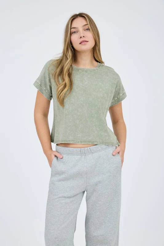 Casual History Green Round Neck Knit Top