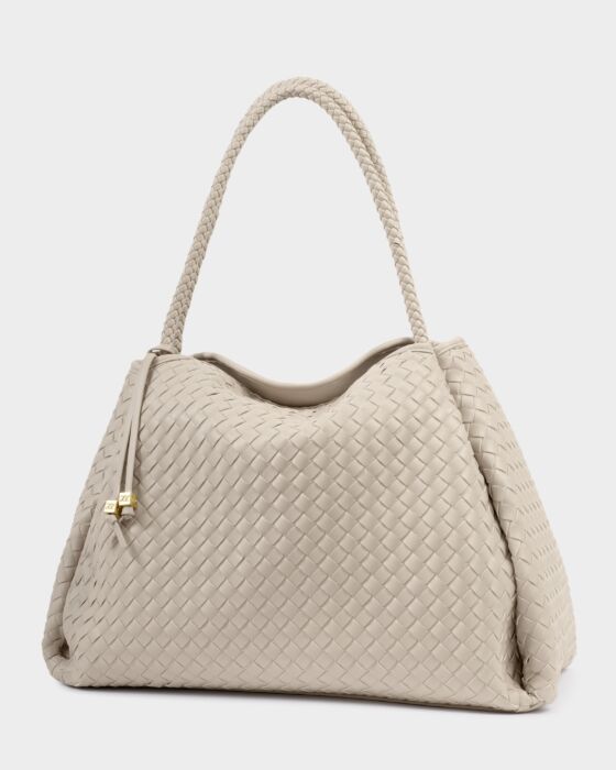 NOVA HAND WOVEN LARGE SHOULDER BAG | Oyster |