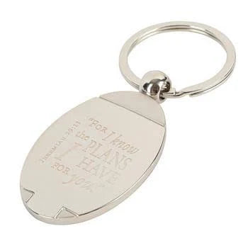 I Know the Plans Silver Metal Key Ring in Gift Tin - Jeremiah 29:11