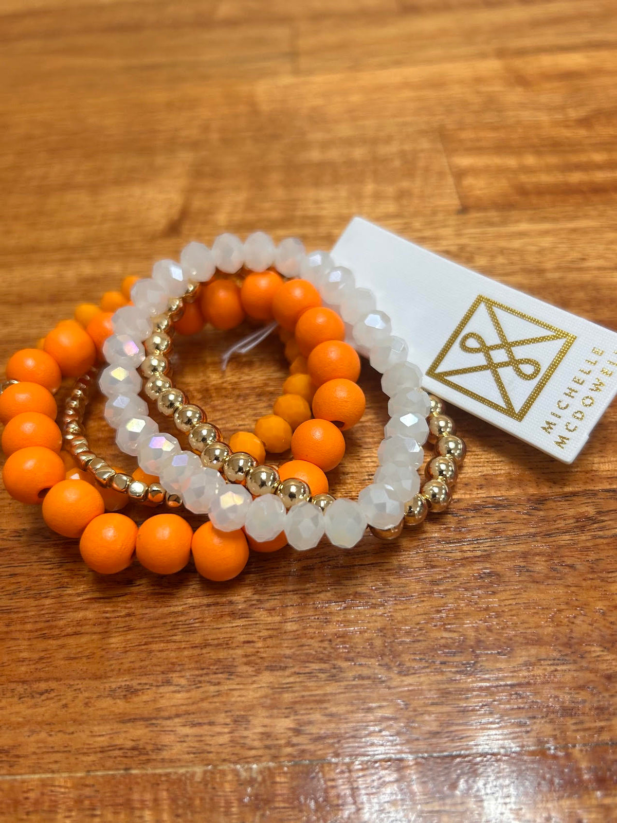 Michelle McDowell Orange & White Team Bracelet