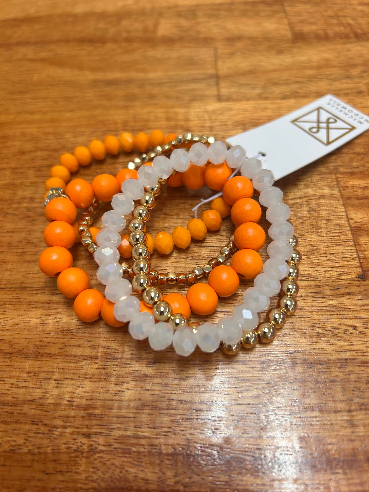 Michelle McDowell Orange & White Team Bracelet
