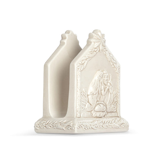 Holy Family Sculpted Cream Napkin Holder